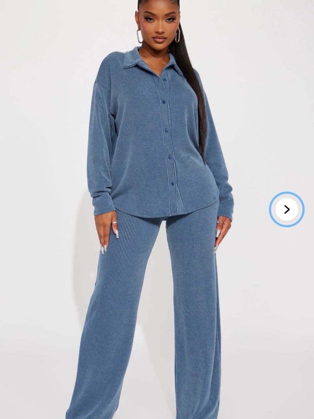 Cozy Ribbed Button Set - In Brown